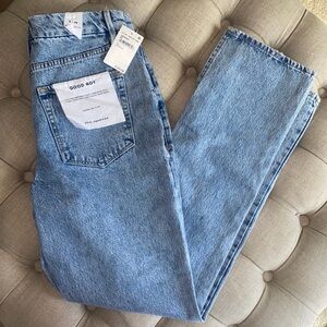 NWT Good American Good Boy Jeans Straight Leg